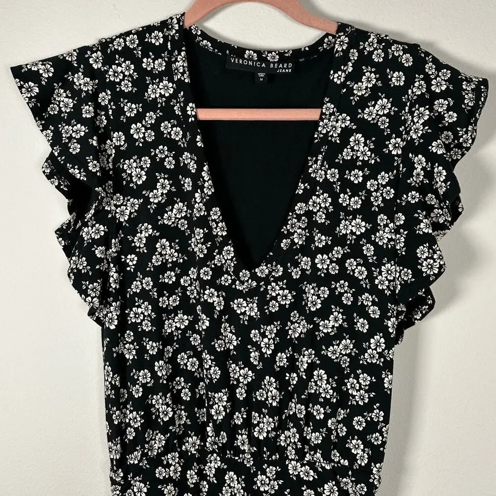 Veronica Beard Black and White Floral Mini Dress - Picture 4 of 13